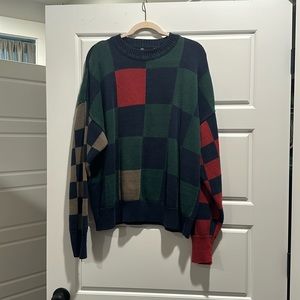 Vintage color block grandpa sweater